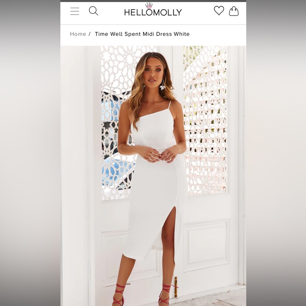 Time Well Spent Midi Dress White
